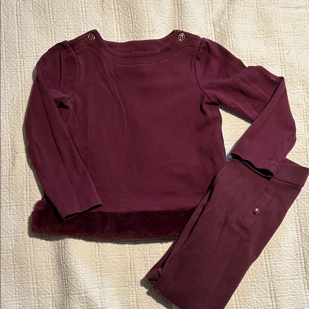 Janie and Jack Plum Top and Pants Set
